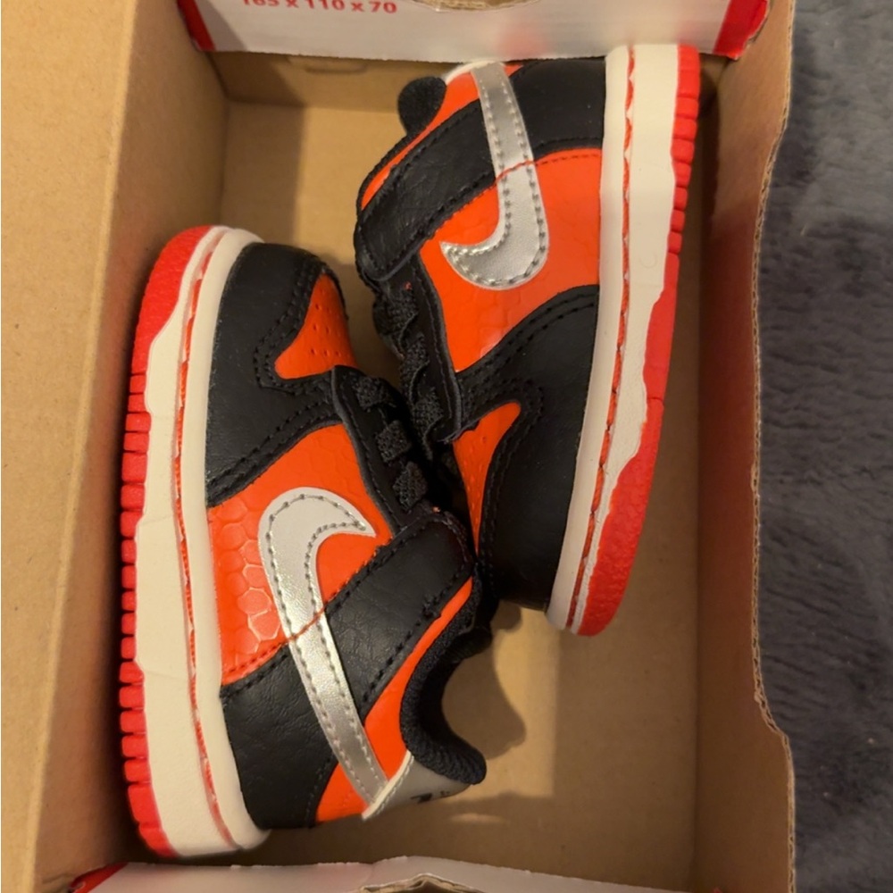 Kids Black and Orange Sneakers